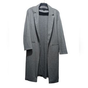 Topshop Gray Longline Coat/Trenchcoat